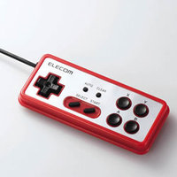 ELECOM JC-U2208TRD レトロ風USBゲームパッド(レッド) (JC-U2208TRD)画像