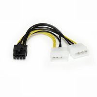 StarTech 15cm 2x ペリフェラル電源コネクタ(4ピン/オス) – PCI Express電源コネクタ(8ピン/オス)変換アダプタケーブル (LP4PCIEX8ADP)画像