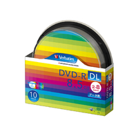 三菱化学メディア Verbatim製 データ用DVD-R DL 片面2層 8.5GB 2-8倍速 ワイド印刷エリア スピンドルケース入り 10枚 (DHR85HP10SV1)画像
