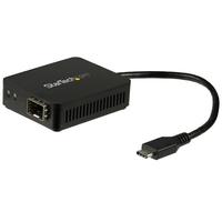 StarTech USB-C – 光ファイバー変換アダプタ オープンSFP 1000Base-SX/LX Windows/ Mac/ Linux対応 USBネットワークアダプタ (US1GC30SFP)画像