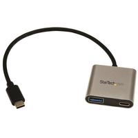 StarTech USB Type-C接続2ポート増設USB 3.0ハブ USB給電(Power Delivery)対応 USB-C – USB-A/USB-C USB 3.1 Gen 1(5Gbps)対応 (HB30C1A1CPD)画像