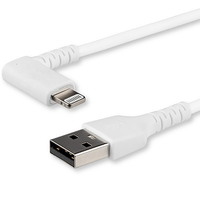 StarTech L型ライトニングケーブル 1m ホワイト Apple MFi認証iPhone充電ケーブル 高耐久性 Lightning-USB L字ケーブル (RUSBLTMM1MWR)画像
