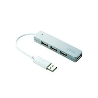 ELECOM バスバスパワー専用4ポート USB2.0ハブ “COLOR STYLE”(シルバー) (U2H-ST4BSV)画像