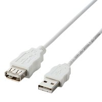 ELECOM EU RoHS準拠 USB2.0延長ケーブル A/2.0m ホワイト USB-ECOEA20WH (USB-ECOEA20WH)画像