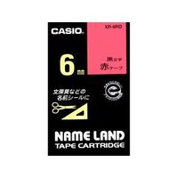 CASIO ネームランドテープ 6ミリ 赤地に黒文字 XR-6RD (XR-6RD)画像