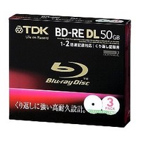 TDK データ用 書換型BD 50GB(片面2層) 1-2倍速 Wプリントホワイト3枚P (BED50PWA3S)画像