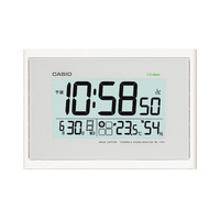 CASIO <カシオクロック>wave ceptor電波掛時計(デジタル表示/温度湿度計付き/生活環境お知らせ機能/ホワイト) (IDL-100J-7JF)画像