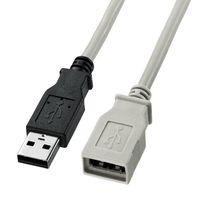 サンワサプライ USB延長ケーブル ライトグレー 1m KU-EN1K (KU-EN1K)画像