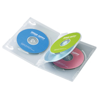 サンワサプライ DVDトールケース(4枚収納) クリア 3枚セット (DVD-TN4-03C)画像