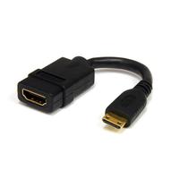 StarTech 12cm ハイスピードHDMI – ミニHDMI変換アダプタケーブル HDMI メス – mini HDMI オス (HDACFM5IN)画像
