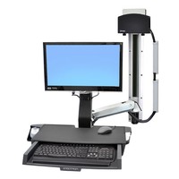 Ergotron SV COMBO ARM WORKSURFACE PRE-CONFIGURATION SMALL CPU HOLDER POLISHED (45-272-026)画像