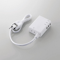 ELECOM USBタップ/USBメス×3/AC×1/ケーブル60cm/3.1A/ホワイト (MOT-U06-2134WH)画像
