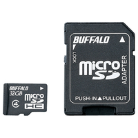 BUFFALO 防水仕様 Class4対応 microSDHC SD変換アダプター付モデル 32GB (RMSD-BS32GAB)画像