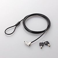 ELECOM セキュリティワイヤー/シリンダー錠/シリンダーサイズ直径12mm/マスターキー仕様 (ESL-7UM)画像